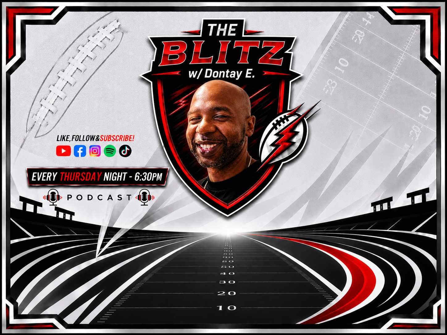 Dontay Evans, host of The Blitz — live every Thursday night at 6:30 PM